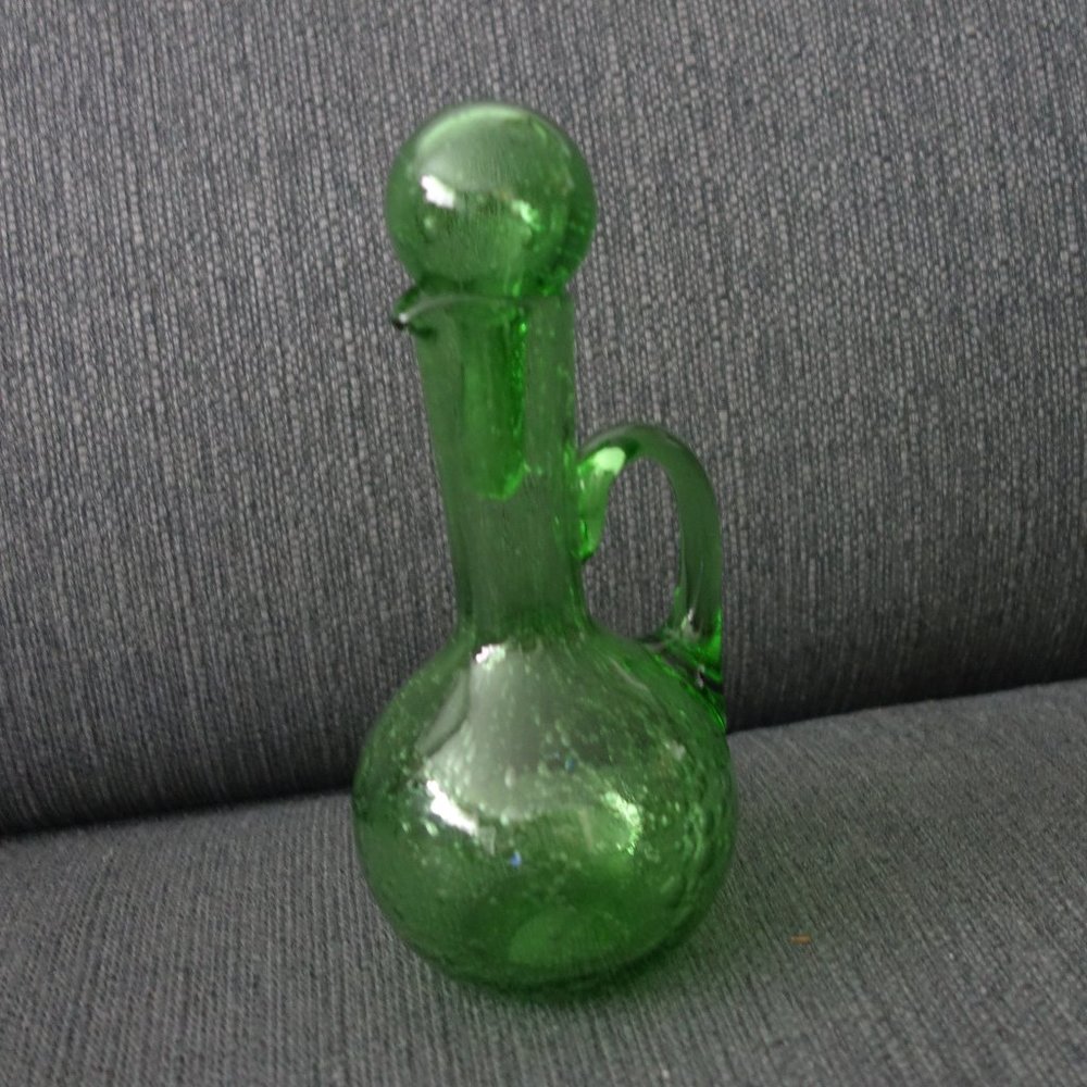 Green Glass Cruet